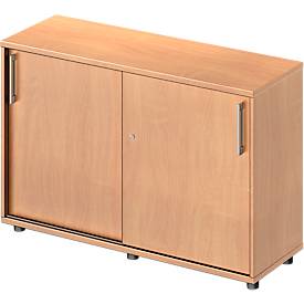 Schäfer Shop Genius Schuifdeurkast TETRIS WOOD, 2 ordnerhoogten, B 1200 mm, hoogte incl. glijders, beukenpatroon