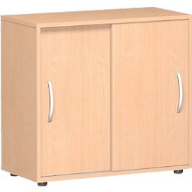 Schuifdeurkast PALENQUE, 2 ordnerhoogten, B 800 x D 400 x H 752 mm, beukenpatroon