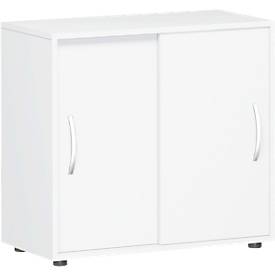 Schuifdeurkast PALENQUE, 2 ordnerhoogten, B 800 x D 400 x H 752 mm, wit