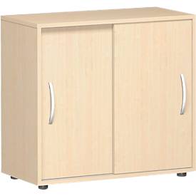 Schuifdeurkast PALENQUE, 2 ordnerhoogten, B 800 x D 400 x H 752 mm, esdoornpatroon