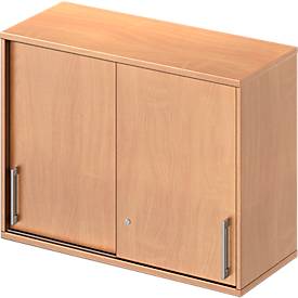 Schäfer Shop Genius Opzetkast met schuifdeuren TETRIS WOOD, 2 ordnerhoogten, B 1000 mm, hoogte incl. glijders, beukenpatroon