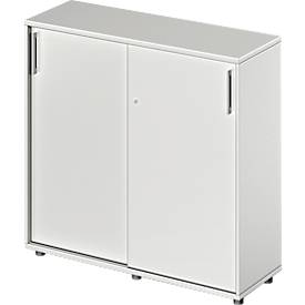 Schäfer Shop Genius schuifdeurkast TETRIS WOOD, 3 OH, B 1200 mm, hoogte incl. glijders, lichtgrijs