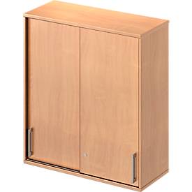Schäfer Shop Genius Opzetkast met schuifdeuren TETRIS WOOD, 3 ordnerhoogten, B 1000 mm, beukenpatroon