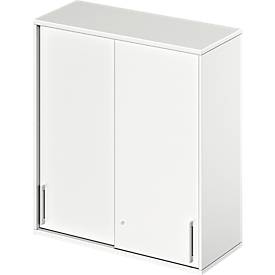 Schäfer Shop Genius Opzetkast met schuifdeuren TETRIS WOOD, 3 ordnerhoogten, B 1000 mm, wit