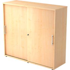 Schuifdeurkast, 3 ordnerhoogten, B 1200 x D 400 x H 1100 mm, esdoornpatroon