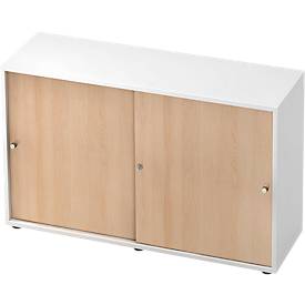 TOPAS LINE schuifdeurkast, 2 OH, wit/eiken