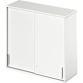 Schäfer Shop Genius Opzetkast met schuifdeuren TETRIS WOOD, 3 ordnerhoogten, B 1200 mm, wit
