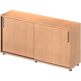 Schäfer Shop Genius Schuifdeurkast TETRIS WOOD, 2 ordnerhoogten, B 1600 mm, hoogte incl. glijders, beukenpatroon