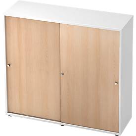 TOPAS LINE schuifdeurkast, 3 OH, wit/eiken