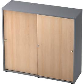 TOPAS LINE schuifdeurkast, 3 OH, grafiet/eiken