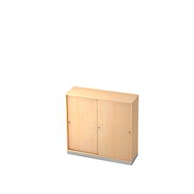 Schuifdeurkast, 3 ordnerhoogten, B 1200 x D 400 mm, esdoornpatroon