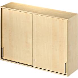 Schäfer Shop Genius Opzetkast met schuifdeuren TETRIS WOOD, 3 ordnerhoogten, B 1600 mm, esdoornpatroon