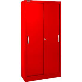Schäfer Shop Select Schuifdeurkast, 5 ordnerhoogten, B 1200 mm, rood RAL 3020