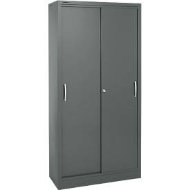 Schäfer Shop Select Schuifdeurkast, 5 ordnerhoogten, B 1200 mm, grafiet RAL 7024