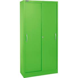 Schäfer Shop Select Schuifdeurkast, 5 ordnerhoogten, B 1200 mm, appelgroen RAL 6018