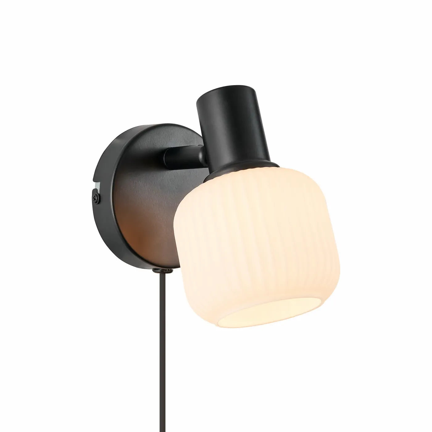 Nordlux Zwarte wandlamp Milford met wit 2412631003