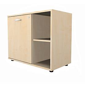 Schäfer Shop Select Sideboard, met draaideur, afsluitbaar, spaanplaat, B 800 x D 420 x H 663 mm, links verstelbaar, ahorndecor