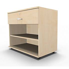 Schäfer Shop Select Sideboard, met schuiflade, afsluitbaar, spaanplaat, B 800 x D 420 x H 663 mm, esdoorn
