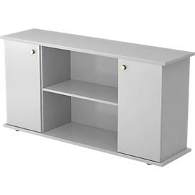 Sideboard ULM, H 840 x B 1661 x D 448 mm, lichtgrijs