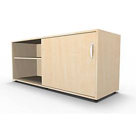 Schäfer Shop Select Sideboard, met schuifdeur, afsluitbaar, spaanplaat, B 1600 x D 500 x H 663 mm, rechts monteerbaar, esdoorn
