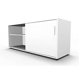 Schäfer Shop Select Sideboard, met schuifdeur, afsluitbaar, spaanplaat, B 1600 x D 500 x H 663 mm, rechts monteerbaar, wit