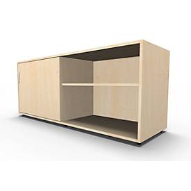 Schäfer Shop Select Sideboard, met schuifdeur, afsluitbaar, spaanplaat, B 1600 x D 500 x H 663 mm, links monteerbaar, esdoorn
