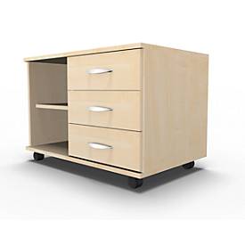 Schäfer Shop Select Mobiel sideboard, archiefrek + 3 schuifladen + materiaallade, B 800, rechts monteerbaar, esdoorn