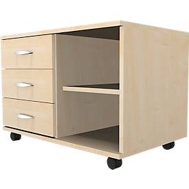 Schäfer Shop Select Mobiel sideboard, archiefrek + 3 schuifladen + materiaallade, B 800, links monteerbaar, esdoorn