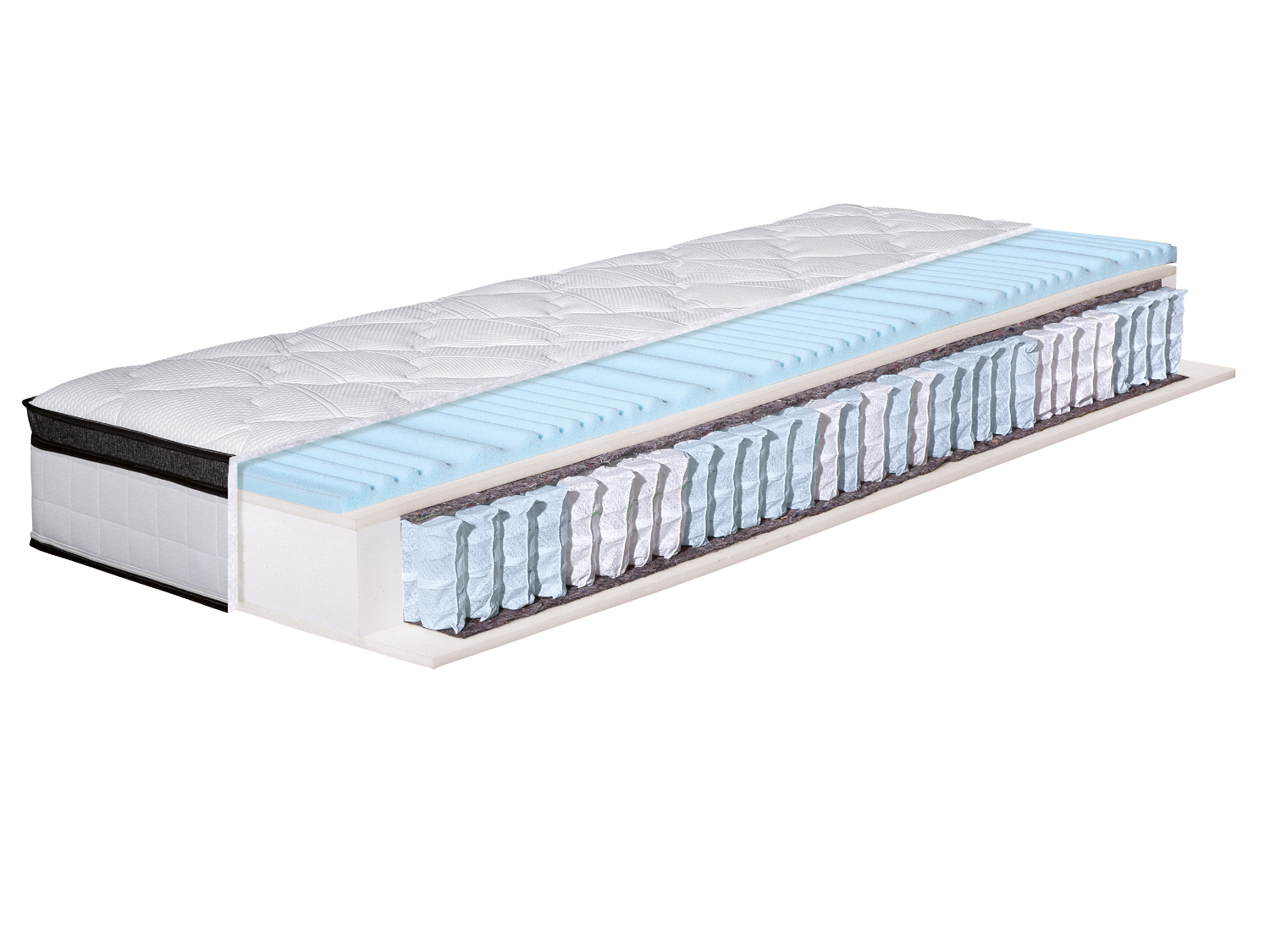 Hn8 schlafsysteme 7-zones pocketveringmatras met gelschuimtopper SUPREME 90 x 210 cm (Extra stevig (H4), 90 x 210 cm)