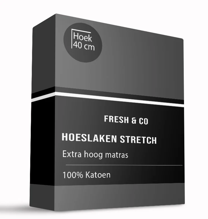 Signature Hoeslaken - Jersey - Boxspring - Donker grijs - 80x200 cm - Grijs -  - 