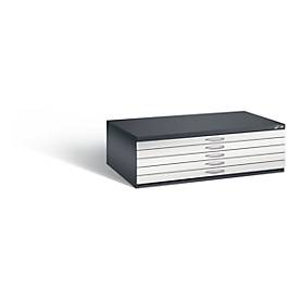 C und P Tekeningkast van staal, voor formaten tot A0, 5 schuifladen