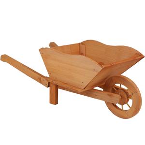 Urban Living Plantenbak/bloembak - kruiwagen - hout - 73x31x28cm -
