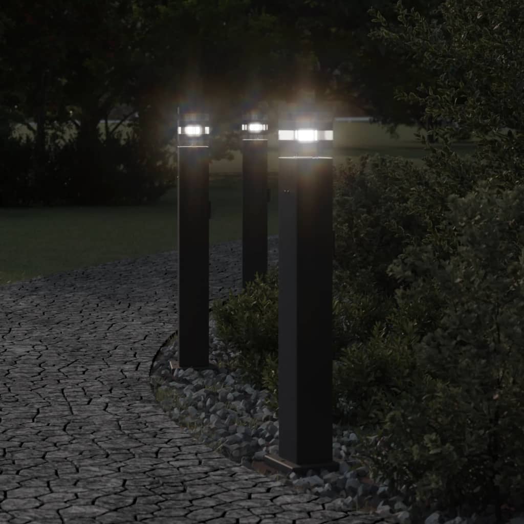 VidaXL Vloerlamp voor buiten met stopcontact 80 cm aluminium zwart