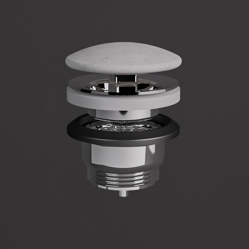 Rak Duo open afvoerplug wit beton