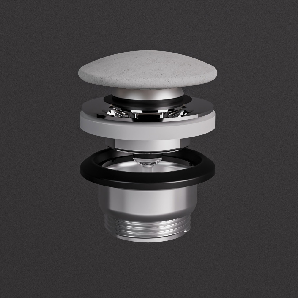 Rak Duo afvoerplug wit beton