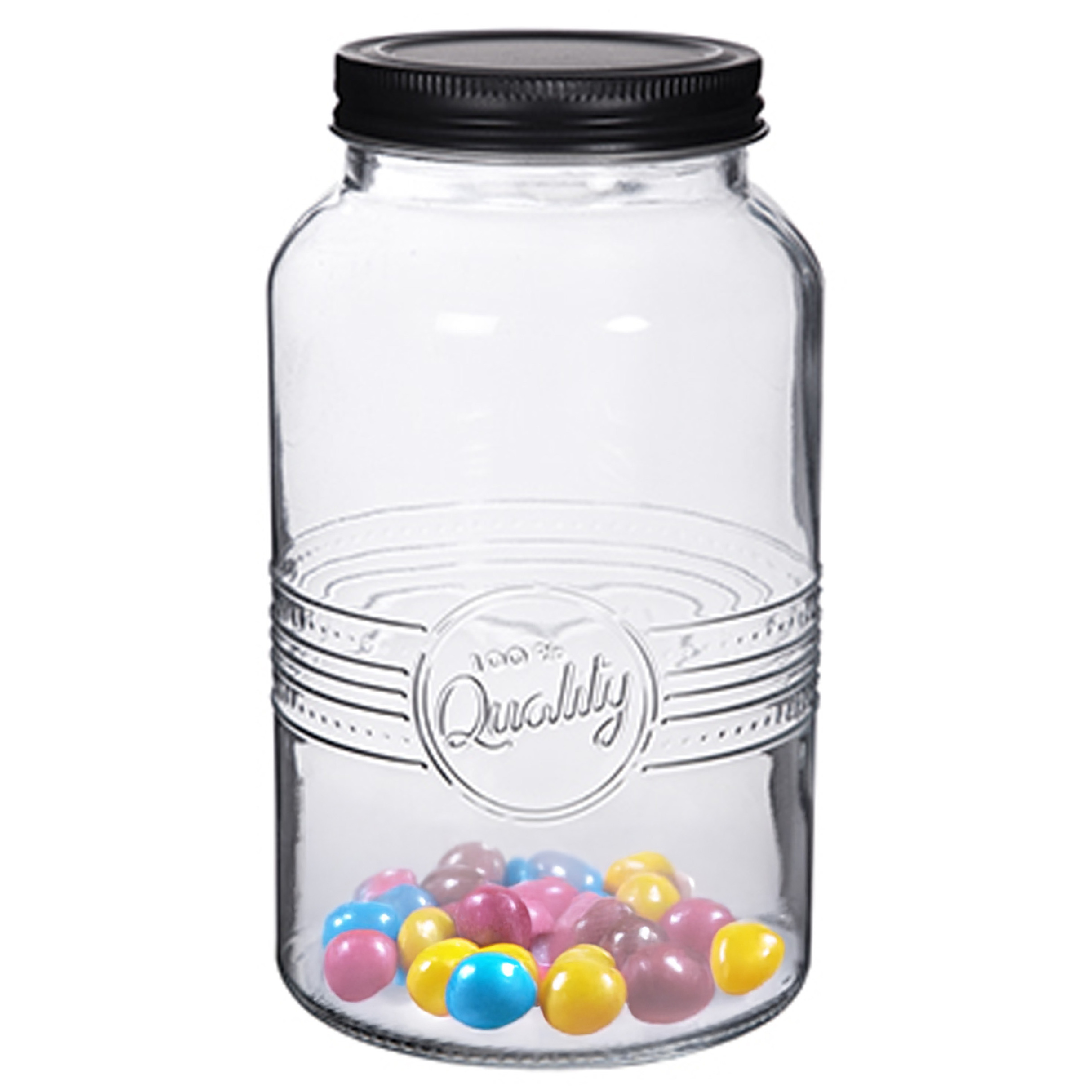Alessandro Snoeppot/voorraadpot - met deksel - decoratief glas - 1300 ml - D11 x H19 cm -