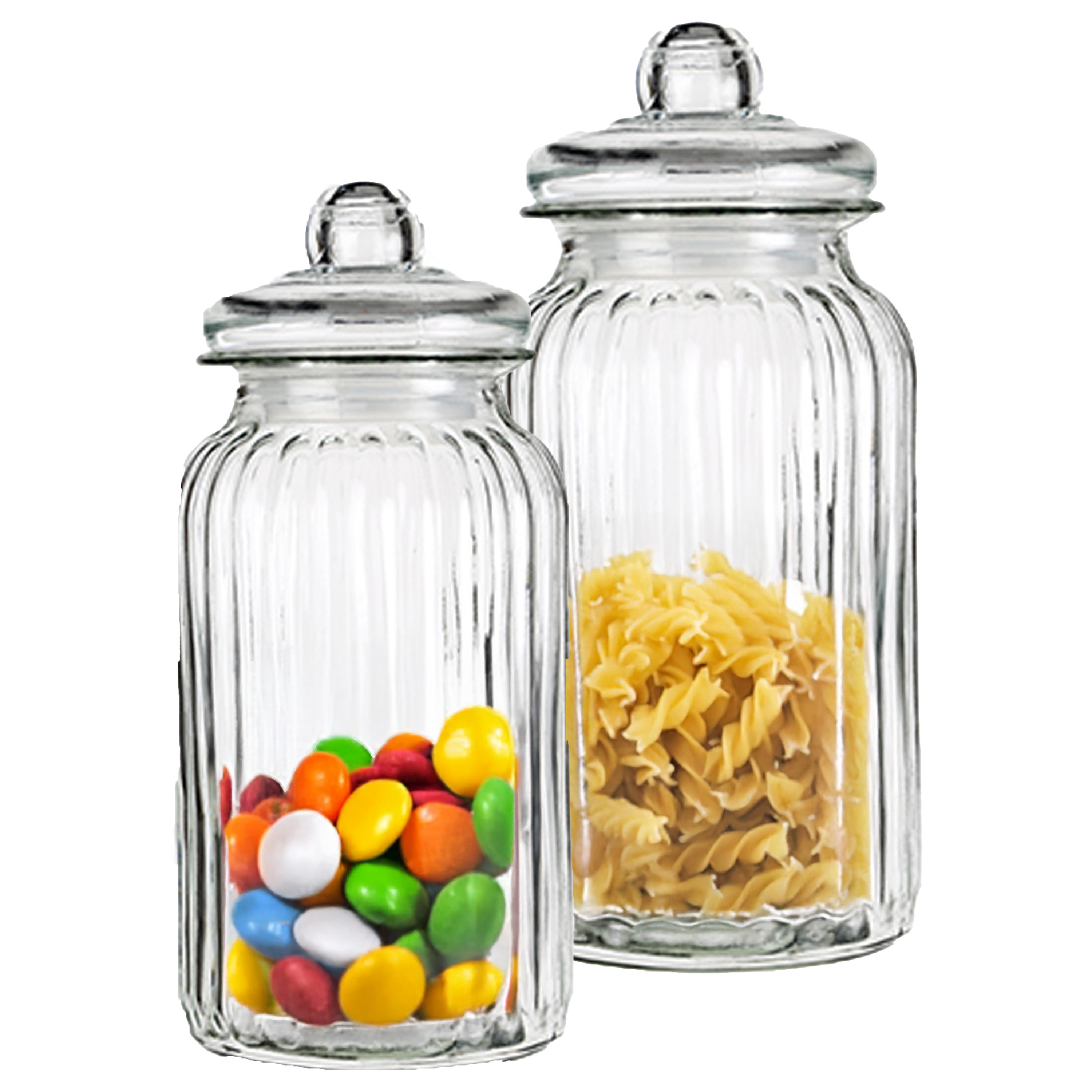 Alessandro snoeppot/voorraadpot - 2x stuks - luchtdicht - met deksel - 3500/3100 ml -