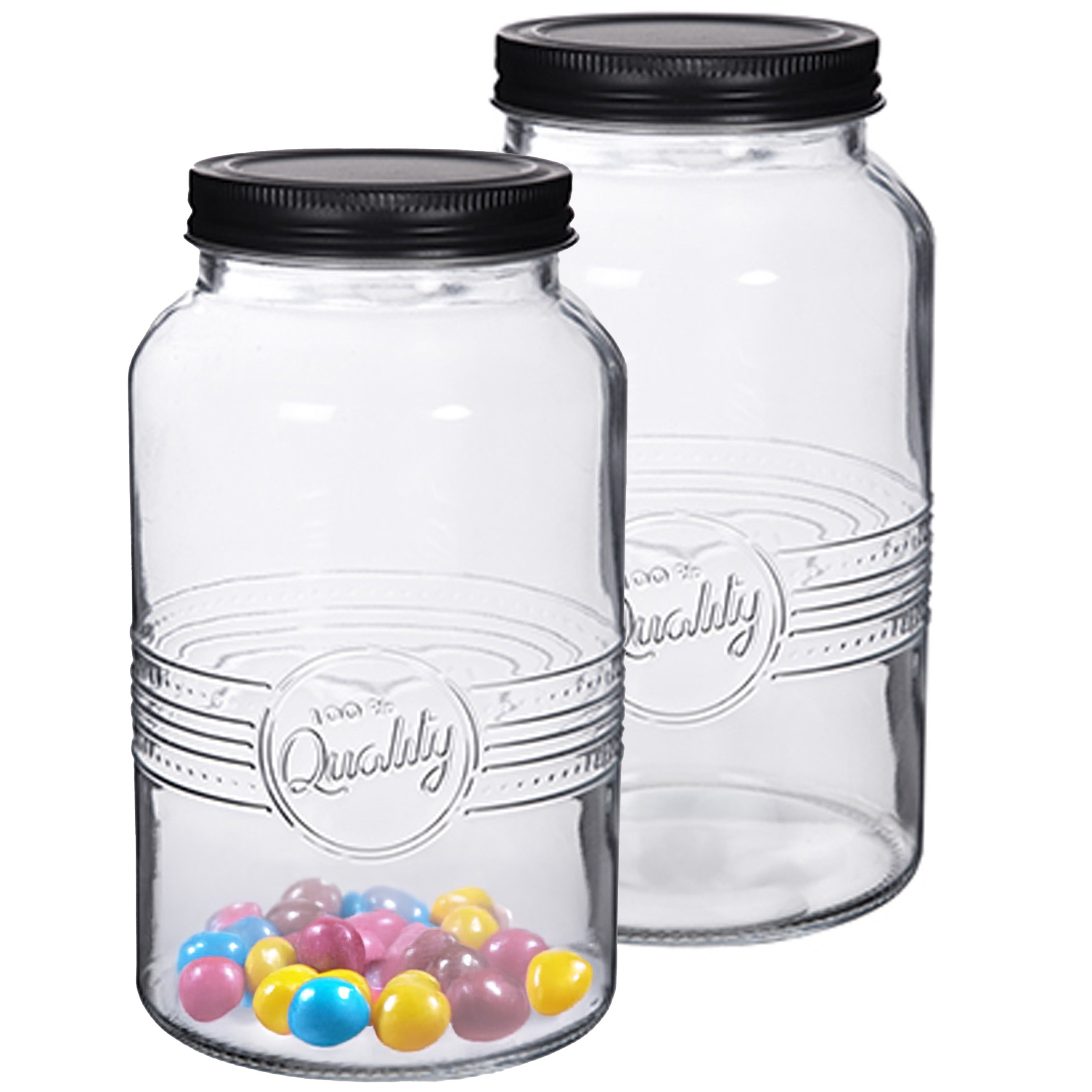 Alessandro Snoeppot/voorraadpot - 4x - met deksel - decoratief glas - 1300 ml - D11 x H19 cm -