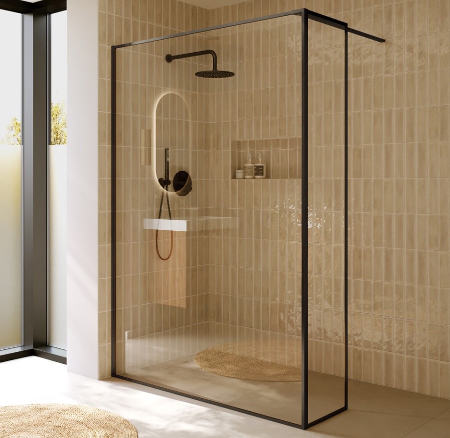 Riho Define inloopdouche l-vorm 140x40x200cm ijzer verouderd mat
