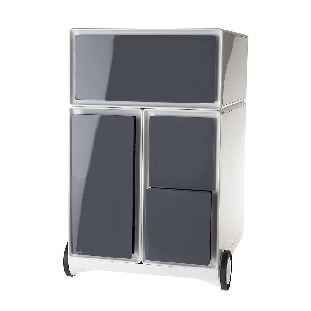 EasyBox Verrijdbaar ladeblok , 1 lade, 1 hangmappenlade, 2 CD-laden, wit/antraciet