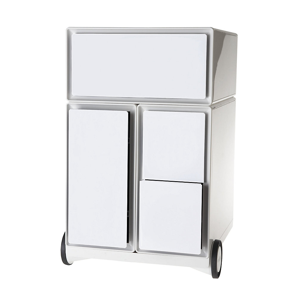 EasyBox Verrijdbaar ladeblok , 1 lade, 1 hangmappenlade, 2 CD-laden, wit/wit