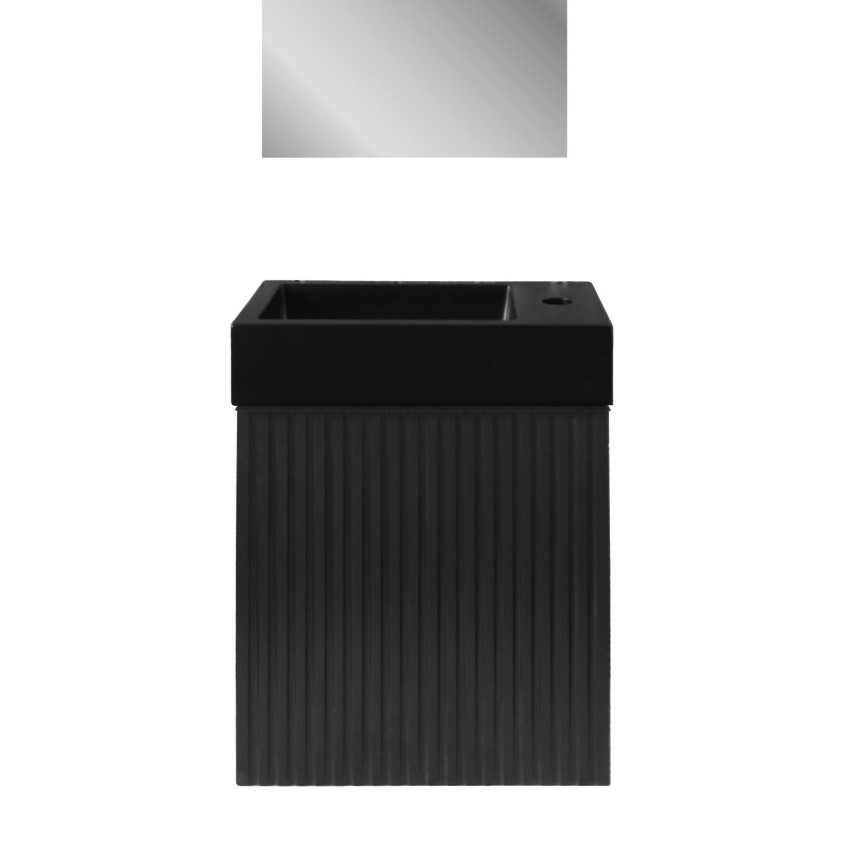 SaniGoods Mika toiletmeubel met ribbelfront 40x22.3x50cm zwart