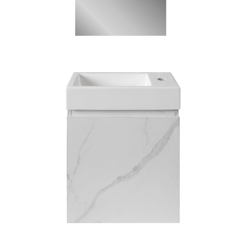 SaniGoods Mikado toiletmeubel marmer 40x22.3x50cm wit