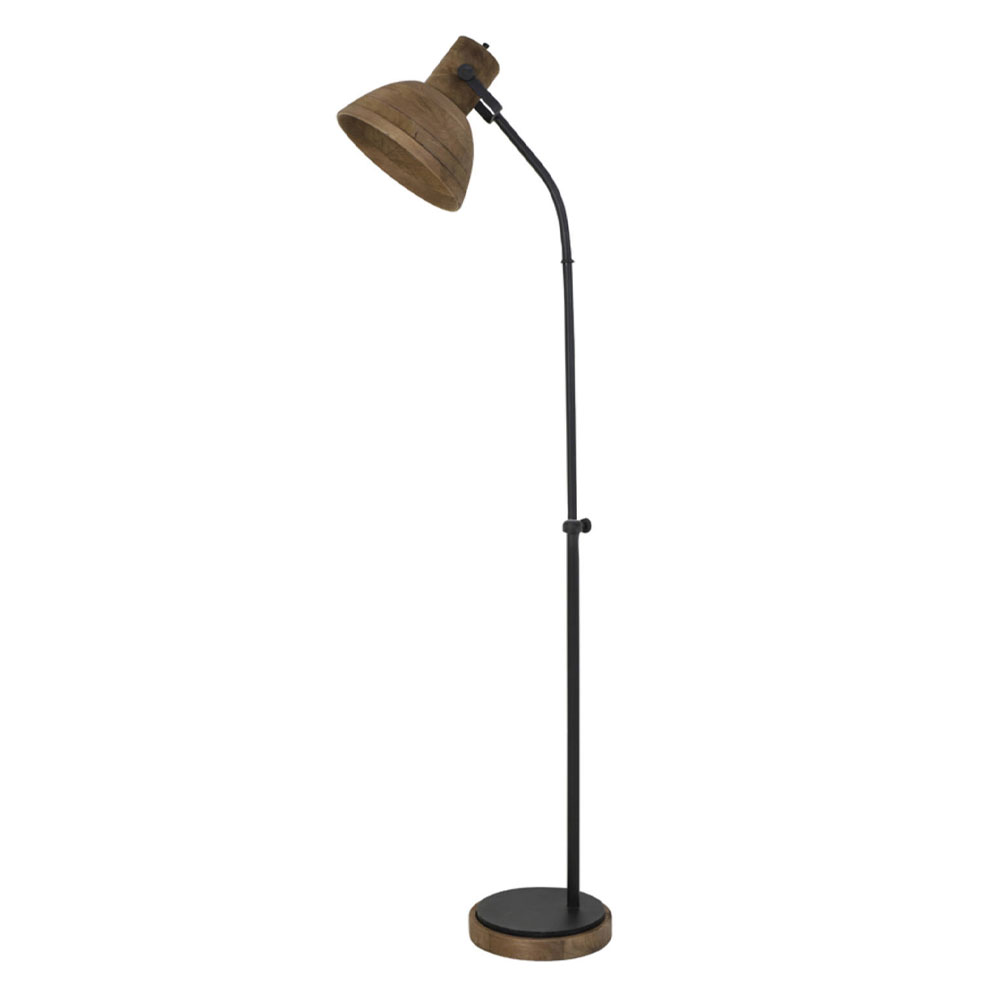 Light & Living Vloerlamp Imbert hout bruin zwart