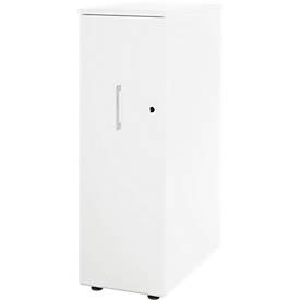 Schäfer Shop Genius Hoge ladeblok TETRIS WOOD - 3 niveaus + 1 lade voor accessoires -B 426 x D 803 x H 1296 mm - wit – ons merk 