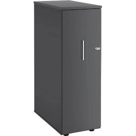 Schäfer Shop Genius Hoge ladeblok TETRIS WOOD - 3 niveaus + 1 lade voor accessoires -B 426 x D 803 x H 1296 mm - grafiet – ons merk 