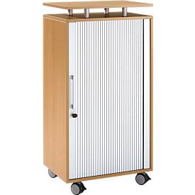 Schäfer Shop Select Hoge container, met wielen, vergrendelbaar, B 600 x D 420 x H 1178 mm, beuk