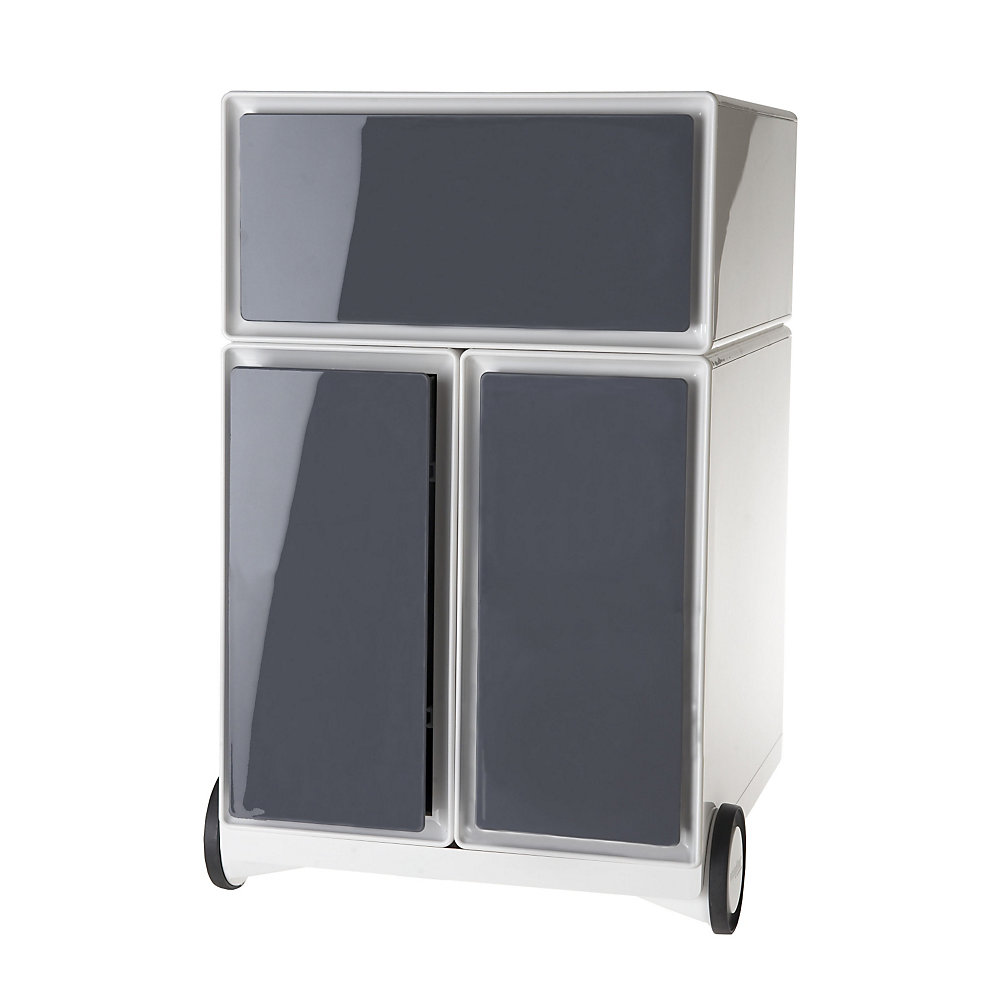 EasyBox Verrijdbaar ladeblok , 1 lade, 2 hangmappenladen, wit/antraciet