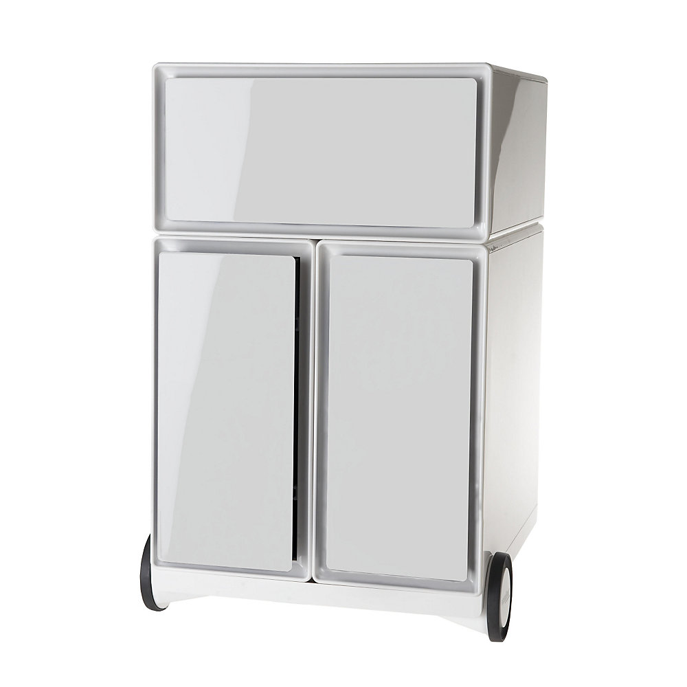 EasyBox Verrijdbaar ladeblok , 1 lade, 2 hangmappenladen, wit/wit