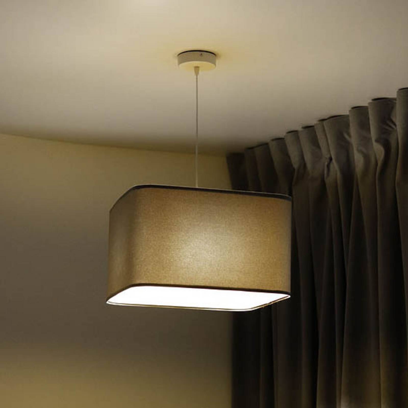 Maco Design Kwadro hanglamp, grijs, 40 x 40 cm, velours stof